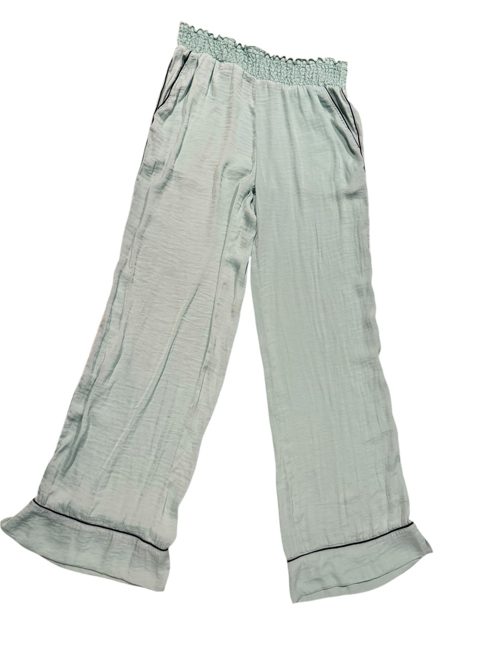 Aerie  light blue wide leg satin pajama pants size small